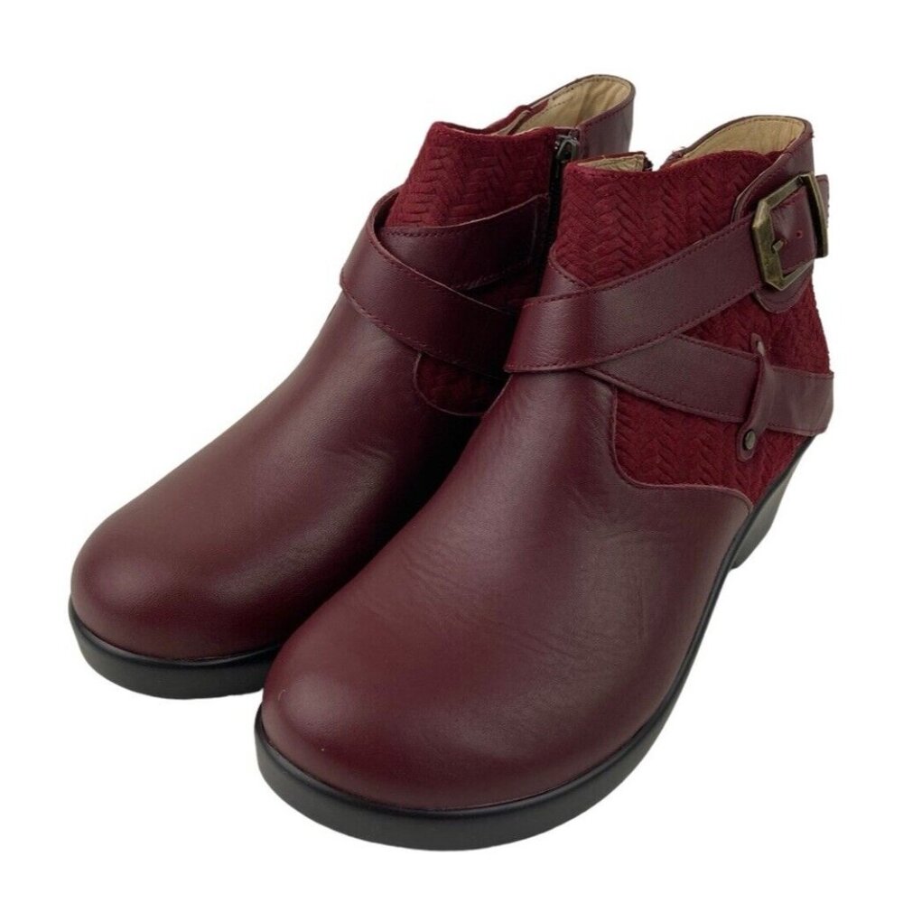 *New Alegria by PG Lite Eva Ankle Booties Womens Size 38 Burgundy Comfort Rogue - Picture 12 of 16